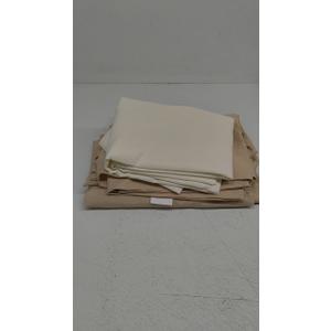 Pack of 2: BRILLMAX 5 Pack Beige Tablecloths for 6 Foot Rectangle Tables 60 x 102 Inch - 6ft Rectangular Bulk Linen Polyester Fabric Washable Cloth Cover for Wedding Reception Banquet Birthday Party, BRILLMAX 1 Pack Ivory Tablecloths for 6 Foot Rectangle Tables 60 x 102 Inch