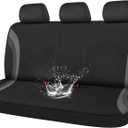 CAR PASS EVA Waterproof Back Seat Cover,Gray Bench Seat Cover, Rear Seat Cover Universal Fit for Cars Sedans SUVs Vans Truck 95% Automotive Interior Backseat Car Covers (Rear,Black and Gray)