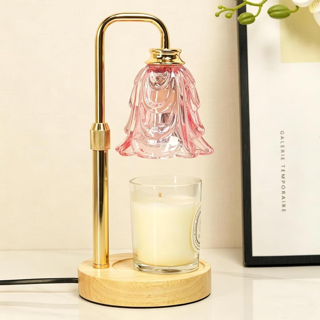 SupBri Pink Candle Warmer Lamp with Timer, Dimmable Flower Candle Warmer, Mothers Day Birthday Gifts for Women Her Mom, House Warming Gift New Home Decor