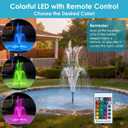 AquaMiracle Submersible Pond Fountain Pump 600GPH | Remote Controlled LED Lights | Outdoor Water Fountain Pump | 3 Fountain Patterns | for Small Ponds, Gardens, Water Feature, Bird Baths