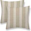Tan Khaki Polka Dot Pillow Covers 16 x 16 Inch Set of 2 Boho Striped Decorative Outdoor Throw Pillow Covers Linen Modern Geometry Cushion Cases for Home Sofa Couch Living Room Decor