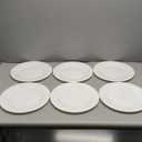 11 inch Dinner Plate Set of 6, Lightweight Round Opal Glass White Dinnerware Plates, Dishwasher and Microwave Safe