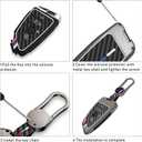 Jaronx Compatible With BMW Key Fob Cover 2'F45/3'G20/5'G30/6'G32/7'G11/8'G14/X1 F48/X3 G01/X4 G02/X5 F15 G05/X6 F15 G06/X7 G07/Z4 G29, For BMW Metal Carbon Fiber Pattern Silicone Key Fob Cover (1 Set)