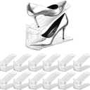 beehomay Shoe Slots Organizer，12Pack Clear Shoe Stackers for a Pair of Shoes,Adjustable Shoe Rack with Three Levels，Shoe Storage Shoe Space Saver