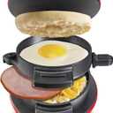 Hamilton Beach Breakfast Sandwich Maker with Egg Cooker Ring, Customize Ingredients, Perfect for English Muffins, Croissants, Mini Waffles, Perfect White Elephant Gifts, Red (25476) (Single)
