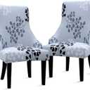 Liykimt Stretch Wingback Side Chair Slipcover-Accent Chair Cover Slipcover with Arm,Washable Upholstered Arm Dining Chair with Nailed Trim Protector for Dining Living Room(Gray,2) (Grey)