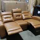Sitswell Pearce Collection Recling Sofa Brown Leather 88"L x 36"D x 40"H