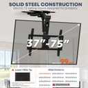 Motorized Ceiling TV Mount Flip Down with Remote for 37-75‘’ TVs, Black