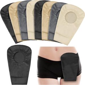Sherr 8 Pieces Ostomy Bag Cover Colostomy Bag Covers Odor Control Stretchy Pouch Washable Pouch Liner for Women Men Lightweight Care Protector Supplies, 4 Colors