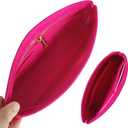 Vercord Felt Purse Organizer Insert Pochette Handbag Insert Bag in Bag for Multi Pochette Accessories Add Zipper Pocket Rose