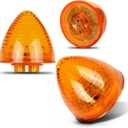 Partsam 10Pcs 2 inch Amber 9LED Side Marker Lights, 2" Beehive Light, Round Cone Clearance Lights for 12V Trailer Truck Replacement for Peterbilt Kenworth Freightliner
