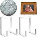 2 Pcs Clear Acrylic Plate Stand Easel for Display 6 Inch Picture Frame, Plate Holder, Tall Vinyl Record Storage, Book Organizer Decorative for Tabletop Photos Posters