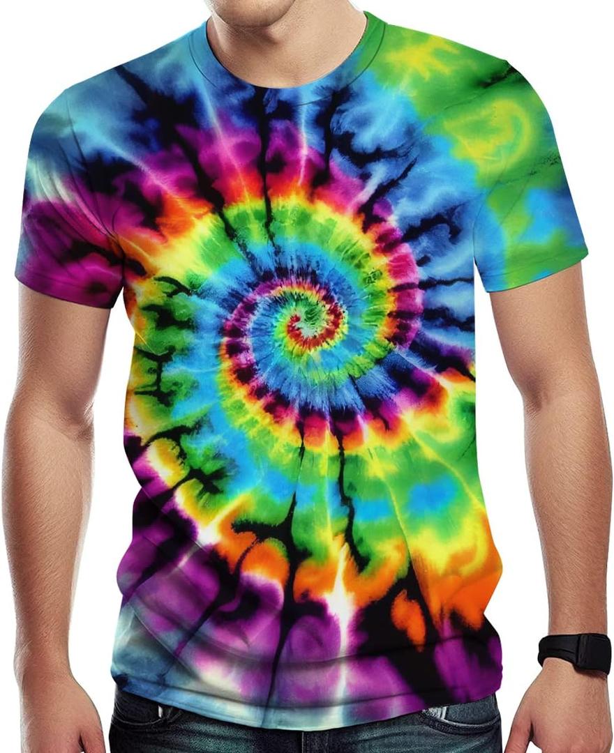 Casual Tiger Graphic T-Shirt for Men Novelty Animal Pattern Short Sleeve Shirts, Small (XL)