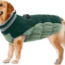 Lelepet Warm Dog Winter Coat Dog Coats for Large Dogs Waterproof Dogs Jacket with Harness Built in Reflective Cold Weather Coats Windproof Zip-Up Winter Fleece Vest Snowsuit Pitbull Teal Green XXL