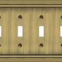Metal Wall Plate for Electrical Outlets, Decorative Antique Brass Switch Plates Outlet Cover, Light Switch Cover Plate, 4-Gang Wall Plates (Quad Toggle, 1 Pack)