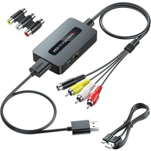RCA Svideo to HDMI Converter with HD Cable(RCA and Svideo Integrated), CVBS Composite AV to HDMI Converter