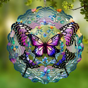 Wind Spinners Outdoor Butterfly -Birthday Gifts for Women Mom, Hanging Wind Sculptures Wind Spinners, 12 inch 3D Wind Spinner for Garden Decor for Outside, Garden, Patio, Yard