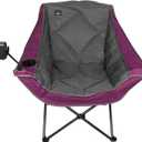 Northroad Oversized Foldable Camping Chair, Outdoor Padded Lawn Chair w/Cup Holder,Carry Bag for Beach, Hiking, and Picnics,Heavy-Duty 300-lbs Capacity, Purple, 22 x 38.58 x 38.97 inches