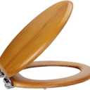 Dalton Toilet Seat Elongated Soft Close  Honey Oak Oval Standard Wood Toilet Seat for Bathroom  Design House, 544270