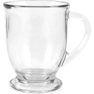 Anchor Hocking Café Glass Coffee Mugs, 16 oz, Set of 6