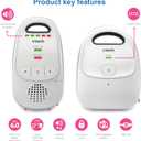VTech Upgraded Baby Monitor with Rechargeable Battery, Long Range, Crystal-Clear Sound, and Alerts