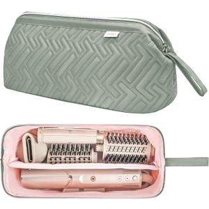 Leudes Hair Tools Travel Bag for Shark Flexstyle Carrying Case Portable Shark Hair Air Wrap Dryer Case Waterproof Dustproof Flat Curling Iron Travel Organizer (Sage Green) (467.17 cubic inches)