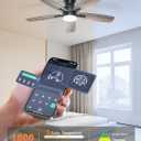 Ohniyou Ceiling Fans with Lights, 42'' Low Profile Ceiling Fan with Light and Remote/APP Control, Modern Flush Mount Ceiling Fan for Indoor Bedroom Kitchen, Dimmable, Qiuet DC Motor, Black