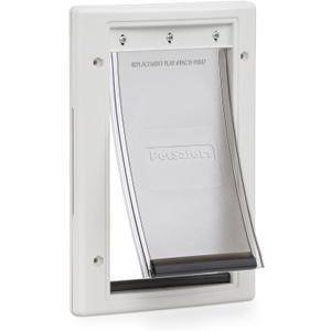 PetSafe Never Rust Dog & Cat Plastic Door, Small, for Pets Up to 15 lb, Paintable, Easy DIY Installation, Closing Panel Included, Install in Interior & Exterior Doors or Walls, Durable