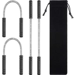 Mudder 4 Pieces Facial Hair Remover Spring Eyebrow Face Epilator Coil Portable Hair Remover Spring Threading Tool for Women Chin Cheek Mustache Upper Lip (5 Piece Set, Black, Silver)