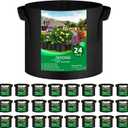 24-Pack 10 Gallon Thickened Non-Woven Grow Bags, Aeration Fabric Pots with Handles