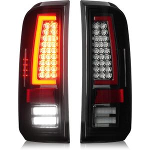 LED Tail Lights Pair Compatible with Ford F250 F350 F450 F550 Super Duty 2008-2016, Rear Brake Lamps Taillights Assembly, Chrome Housing Smoked Lens