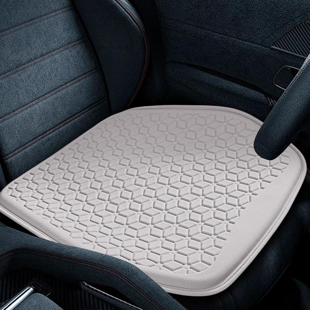 Thin Gel Car Seat Cushion, Breathable Cooling Seat Cushions for Cars, Non-Slip & Comfortable Automotive Front Seats Cushion Pad for Driver, Chair Protector for Vehicle, Home, Office (Gray)