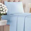 Twin Size 3 Piece Sheet Set - Comfy Breathable & Cooling Bed Sheets Set - Hotel Luxury Bedding for Women, Men, Kids, Teens, Boys & Girls - Deep Pockets, Soft and Wrinkle Free - Oeko-Tex - Light Blue (19 - Baby Blue)