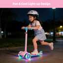 XJD Toddler Scooters for Kids 3-8, 3 Wheel Scooters for Kids 110lbs, LED Light-Up Wheels and Side, 3 Adjustable Height, Lean-to-Steer, Birthday Gift Toy for 3-8 Year Old Girl Boy