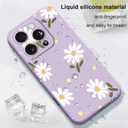 LEECG for iPhone 16 Pro Case Scratch Resistant Soft Slim Fit Floral Phone Cover for iPhone 16 Pro 6.3 inch-Daisy Purple