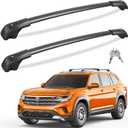 Tuyoung 260lbs Lockble Roof Rack Cross Bars Compatible with Volkswagen VW Atlas 2017-2025 with Raised Side Rails(Not For Atlas Cross Sport), Heavy Duty Anti-Theft Aluminum Roof Rails Crossbars Rooftop