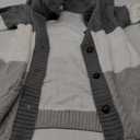 Sidefeel Women's Cardigan Sweaters Hooded Fleece Lined Button Down Front Jackets Winter Coat with Pockets (Large, Hooded 22 Gray)