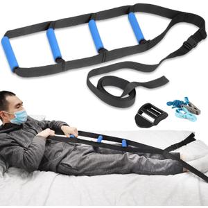 Bed Ladder Assist,Pull up Helper and Sit up Helper 4 Handle Grips,Bed Rail Assistance Devices Adjustable Length Bed Lift for Most Beds Mobility Aid for Elderly, Handicapped,Injured (95 INCHES)