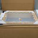 Boho Wall Mirror with Wood Frame, 30"x20" Faux Rattan Decorative Vanity Mirror for Bathroom, Living Room, Bedroom, Entryway(Rectangle) (Natural)