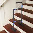 Height & Width Adjustable Stair Assist Cane for Seniors, Customizable to fit Most Indoor/Outdoor Steps, Wide Anti-Slip Base (Classic Black)