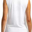 SANTINY Women's Sleeveless Golf Shirt Zip Up Tennis Lightweight Quick Dry Tank Tops Polo Shirts for Women (White, XS)