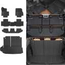 Rongtaod Floor Mat Compatible with 2020-2024 2025 Toyota Highlander Trunk Mat Cargo Mat Cargo Liner Back Seat Cover Floor Liner 2023 Highlander Accessories (Trunk Mat with Backrest Mat+Floor Mats)
