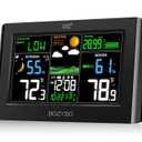 Weather Station Wireless Indoor Outdoor Thermometer: BOZYBO Digital Atomic Clock with Indoor/Outdoor Temp, Temperature Gauge Weather Clock with Calendar and Adjustable Backlight