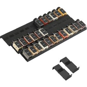 Famhap Spice Drawer Organizer, 36PCS Interlocking Expandable Seasoning Rack Tray Insert for Kitchen Drawers, Spice Rack Drawer for Spice Jars (Black)