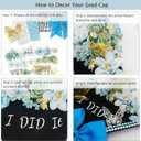 GraduatePro 41 Peices Graduation Cap Decoration Kit DIY Craft, Assorted Flowers Adhesive Glitter Alphabet Letter Numbers Stickers, Gold and Silver Butterfly, Shiny Rhinestones Grad Hat Topper Blue