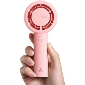Aecooly Portable Handheld Turbo Fan [24H Max Cooling Time], 5 Speeds USB Rechargeable Mini Personal Battery Operated Small Pocket Cooling Fan GIfts for Women, Travel, Home, Office, Beach, Lash -Pink
