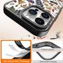 for iPhone Case - [6.6 ft Military-Grade Drop Protection] [Anti-Peel Technology] Clear Black TPU Bumper Case with Cute Design (Wild Mushrooms, iPhone 16 Pro)