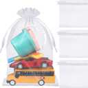 Sweetude 30 Pcs 16 x 24 Inches Extra Large Drawstring Organza Bags Mesh Gift Drawstring Pouches Mesh Jewelry Bags for Party Wedding Favor Candy Vegetables Growing Plants (White)