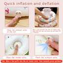 Inflatable Baby Seat for Babies 3-36 Months，[Squeaky Sound & Anti-Fall Design] Inflatable Chair with Sound-Making Ears, Baby Seat for Sitting-Up Practice, Built-in Air Pump (Ear Bear)
