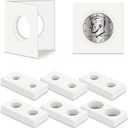 Outus 120 Self Adhesive Coin Holders, Cardboard 2x2 Holders, 6 Assorted Sizes Coin Flips Collection Supplies Collecting Cardboard Accessories for Collectors (6 Size)